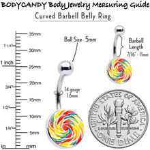 Load image into Gallery viewer, Rainbow Swirl Lollipop Belly Ring by Onyx O