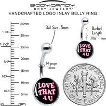 Load image into Gallery viewer, Love That 4 You Belly Ring by Onyx O