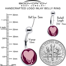 Load image into Gallery viewer, Pinkish Melting Heart Belly Ring by Onyx O