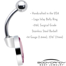 Load image into Gallery viewer, Pinkish Melting Heart Belly Ring by Onyx O