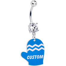 Load image into Gallery viewer, Custom Holiday Mitten Personalized Dangle Belly Ring