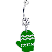 Load image into Gallery viewer, Custom Holiday Mitten Personalized Dangle Belly Ring
