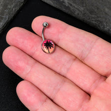 Load image into Gallery viewer, Red Sunset Palm Tree Belly Ring by Onyx O