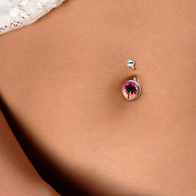 Load image into Gallery viewer, Red Sunset Palm Tree Belly Ring by Onyx O