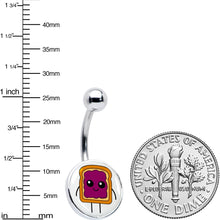 Load image into Gallery viewer, PB and J Peanut Butter and Jelly Sandwich BFF Set of 2 Belly Rings by Onyx O
