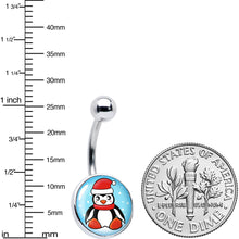 Load image into Gallery viewer, Snowfall Holiday Penguin Belly Ring by Onyx O