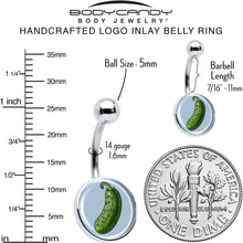 Load image into Gallery viewer, Green Pickle Belly Ring by Onyx O