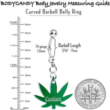 Load image into Gallery viewer, Custom Marijuana Pot Leaf Personalized Dangle Belly Ring