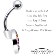 Load image into Gallery viewer, Swimming Pink Pufferfish Belly Ring by Onyx O
