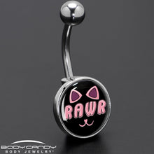 Load image into Gallery viewer, RAWR Kitty Cat Belly Ring by Onyx O