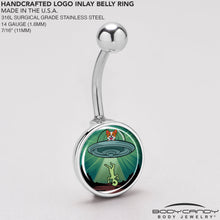 Load image into Gallery viewer, Reverse Alien UFO AbductionBelly Ring by Onyx O