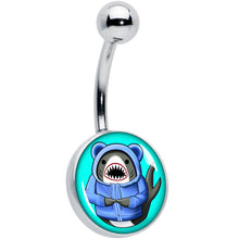 Load image into Gallery viewer, Shark in a Hoodie Belly Ring by Onyx O