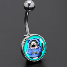 Load image into Gallery viewer, Shark in a Hoodie Belly Ring by Onyx O