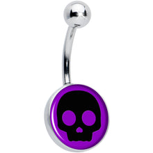 Load image into Gallery viewer, Purple Black Simple Skull Belly Ring by Onyx O