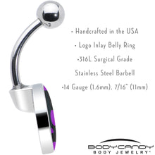 Load image into Gallery viewer, Purple Black Simple Skull Belly Ring by Onyx O