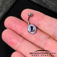 Load image into Gallery viewer, Skull Cat Belly Ring by Onyx O