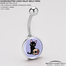 Load image into Gallery viewer, Skull Cat Belly Ring by Onyx O