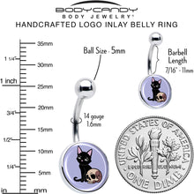 Load image into Gallery viewer, Skull Cat Belly Ring by Onyx O
