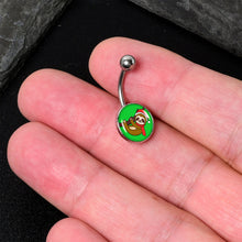 Load image into Gallery viewer, Holiday Santa Sloth Belly Ring by Onyx O