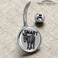 Load image into Gallery viewer, Donkey Smart Ass Belly Ring by Onyx O