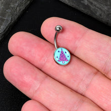 Load image into Gallery viewer, Pastel Christmas Tree Holiday Belly Ring by Onyx O
