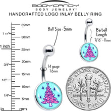 Load image into Gallery viewer, Pastel Christmas Tree Holiday Belly Ring by Onyx O