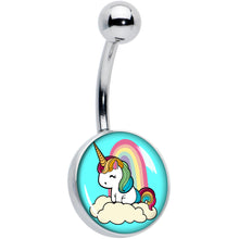 Load image into Gallery viewer, Rainbow Unicorn Belly Ring by Onyx O