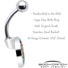 Load image into Gallery viewer, Christmas Holiday Lights Corgi Dog Belly Ring by Onyx O