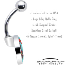 Load image into Gallery viewer, Christmas Holiday Weiner Dog Belly Ring by Onyx O