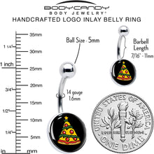 Load image into Gallery viewer, Christmas Holiday Pizza Tree Belly Ring by Onyx O