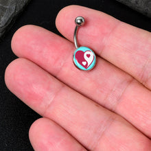 Load image into Gallery viewer, Love Yin Yang Heart Belly Ring by Onyx O
