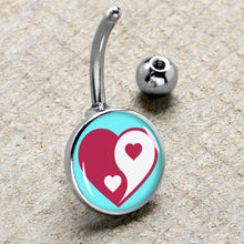 Load image into Gallery viewer, Love Yin Yang Heart Belly Ring by Onyx O