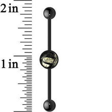 Load image into Gallery viewer, 14G Black Glow in the Dark RIP Tombstone Industrial Barbell 37mm