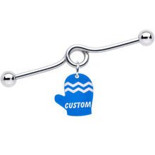 Load image into Gallery viewer, Custom Holiday Mitten Personalized Industrial Barbell
