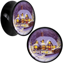 Load image into Gallery viewer, Advent Christmas Village Black Acrylic Saddle Plug Set Sizes 8mm to 20mm