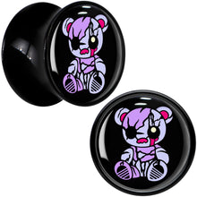 Load image into Gallery viewer, Attitude Teddy Bear Black Acrylic Saddle Plug Set by Onyx O
