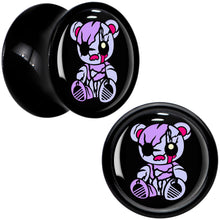 Load image into Gallery viewer, Attitude Teddy Bear Black Acrylic Saddle Plug Set by Onyx O