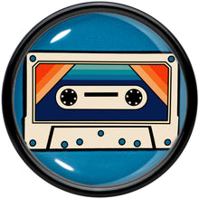 Load image into Gallery viewer, Black Acrylic Retro Cassette Double Flare Plug Set by Onyx O