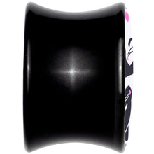 Load image into Gallery viewer, Black Acrylic Cute Kitty Cat Yin Yang Double Flare Plug Set by Onyx O