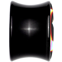 Load image into Gallery viewer, 0G Chromatic Moon Black Acrylic Saddle Plug Set by Onyx O