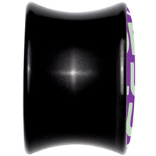 Load image into Gallery viewer, Word DELULU Black Acrylic Saddle Plug Set by Onyx O