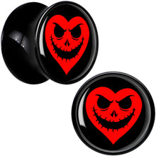 Load image into Gallery viewer, Valentine Jack O Heart Black Acrylic Saddle Plug Set by Onyx O