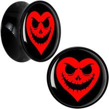 Load image into Gallery viewer, Valentine Jack O Heart Black Acrylic Saddle Plug Set by Onyx O