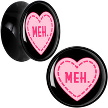 Load image into Gallery viewer, MEH Heart Black Acrylic Saddle Plug Set by Onyx O