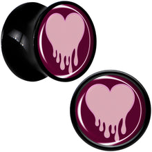 Load image into Gallery viewer, Pinkish Melting Heart Black Acrylic Saddle Plug Set by Onyx O