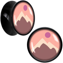 Load image into Gallery viewer, Mountain Sunrise Black Acrylic Saddle Plug Set by Onyx O