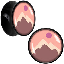 Load image into Gallery viewer, Mountain Sunrise Black Acrylic Saddle Plug Set by Onyx O