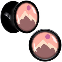 Load image into Gallery viewer, Mountain Sunrise Black Acrylic Saddle Plug Set by Onyx O