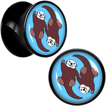 Load image into Gallery viewer, Oh My Otters Animal Black Acrylic Saddle Plug Set by Onyx O