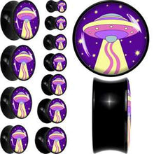 Load image into Gallery viewer, Style Space Invasion UFO Black Acrylic Saddle Plug Set by Onyx O